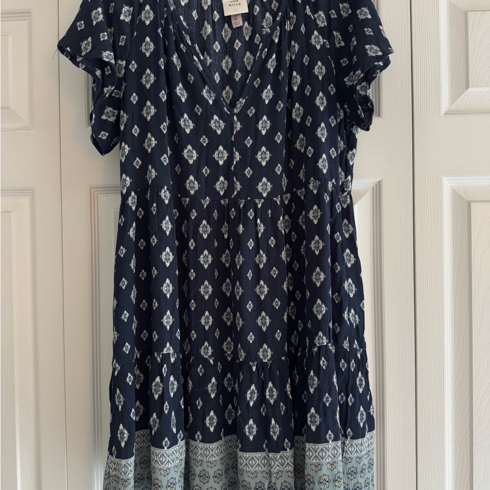 Knox Rose Blue and White Patterned Dress